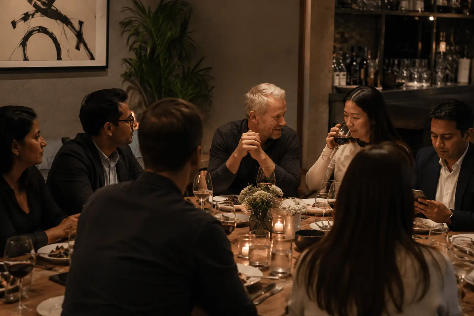 A private table, low light