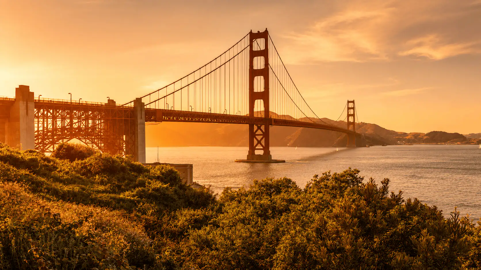 A city at golden hour